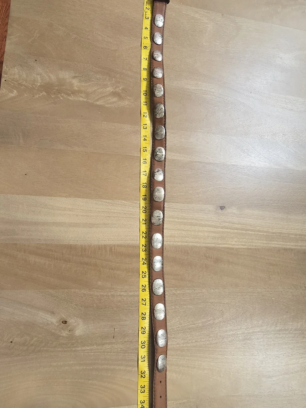 Billy Davis California Leather Western Concho Belt 36 Brown Silver USA
